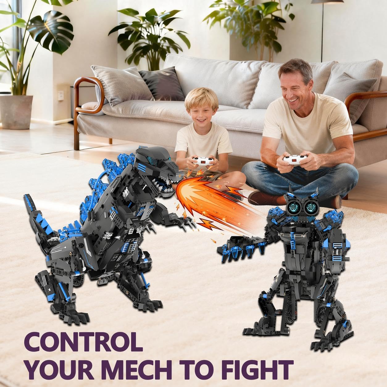 Coding Robot Toy - 5-in-1 Transformable STEM Robot Dinosaur Building