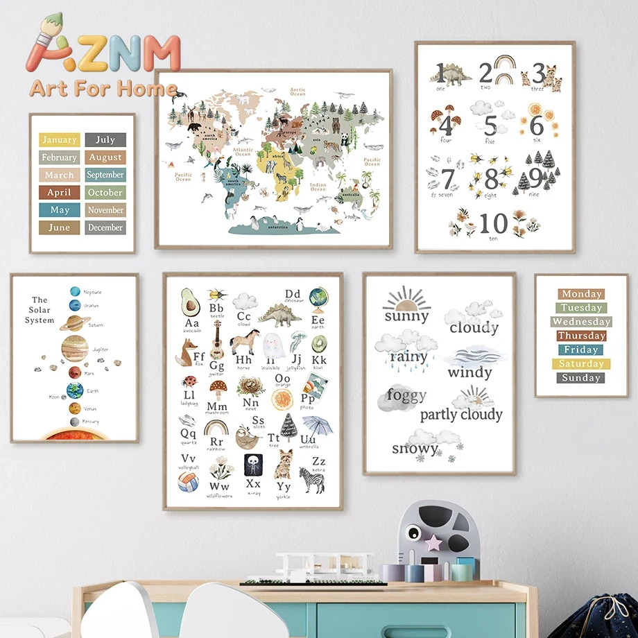 Kids Education System - Education Nursery Alphabet Number Solar System