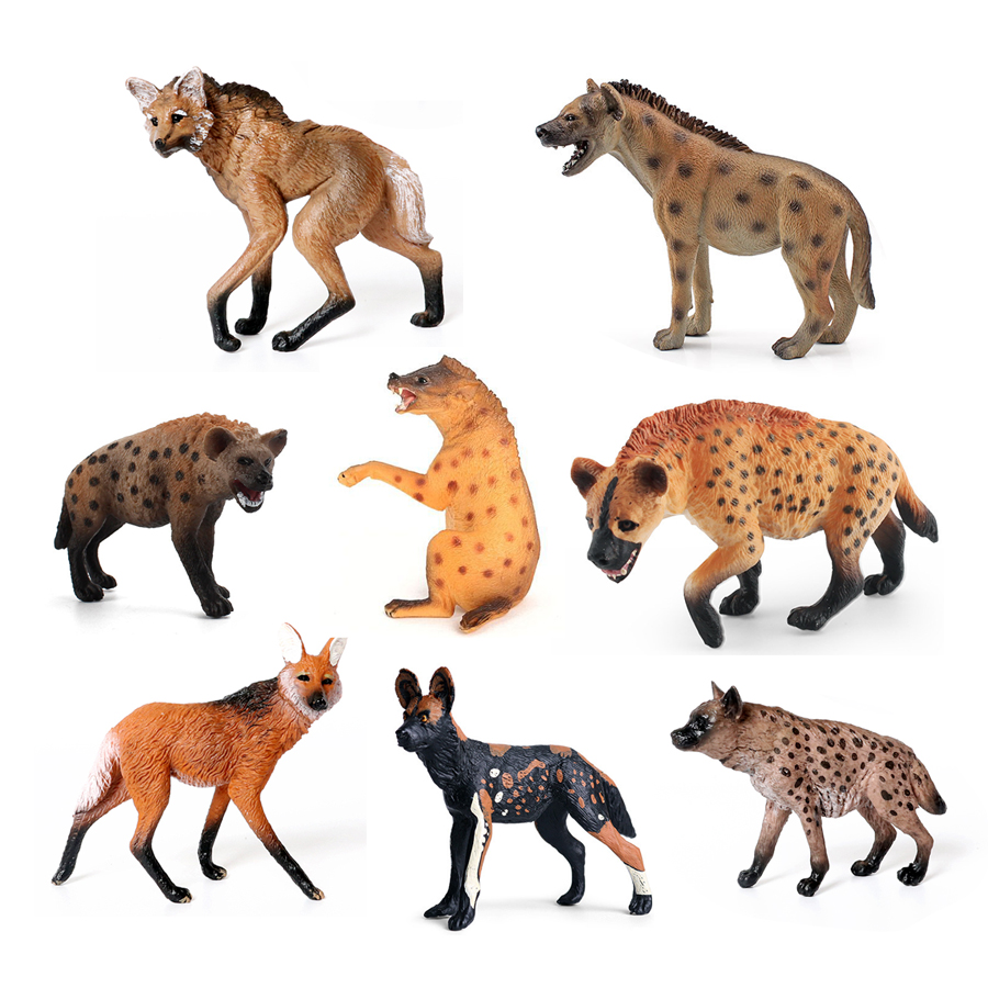 Kids Education Product - Realistic Plastic Wildlife Hyena,Maned Wolf,African Wild