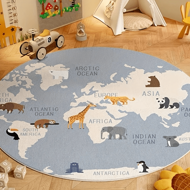 Kids World Map Rug Plush Play  - Kids Education World review and price