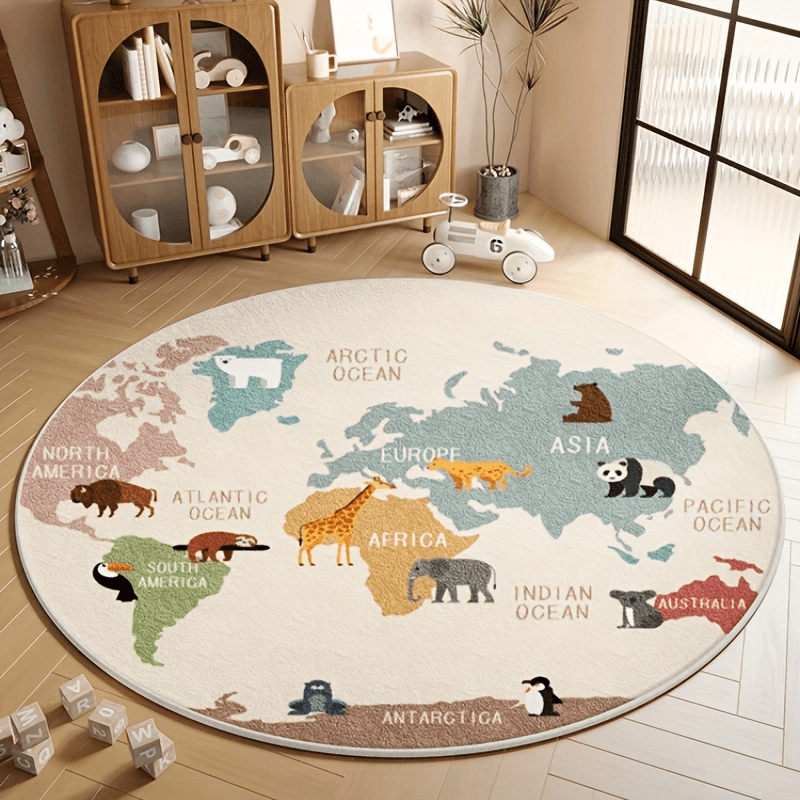 Kids World Map Rug Plush Play  - Kids Education World review and price