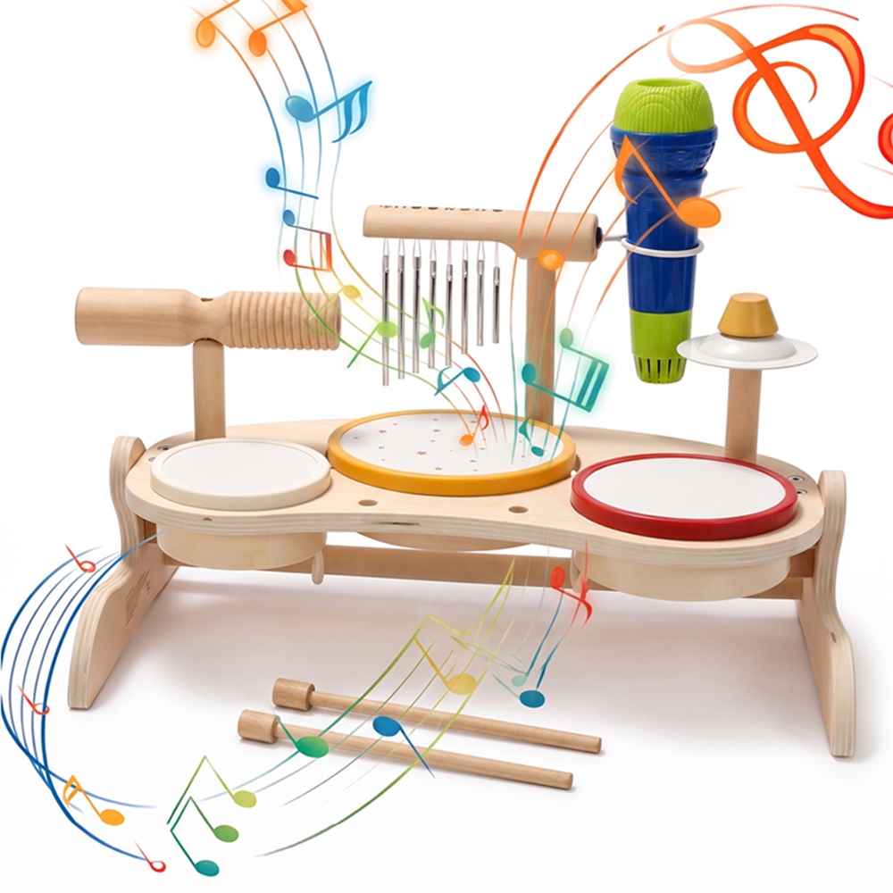 Kids Wooden Drum Set Musical T - Kids Education Table review and price